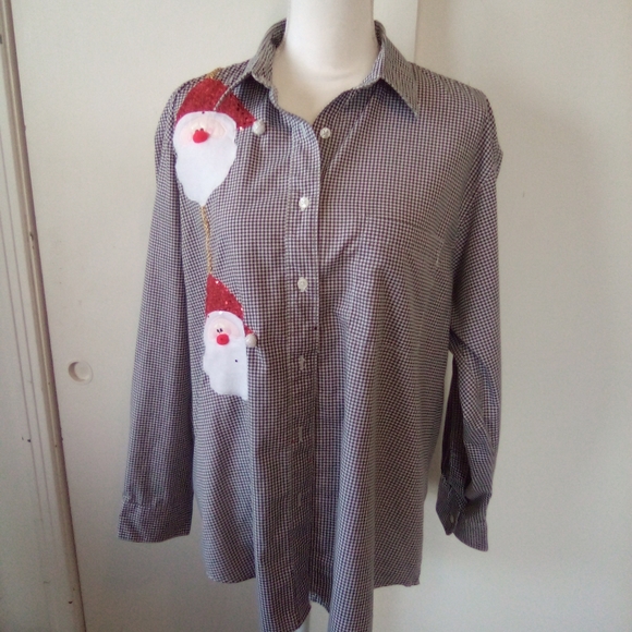 shane lee inc Tops - Shane Lee Inc santa blouse size L